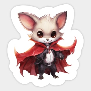 Cartoon Kangaroo in Dracula Costume Sticker